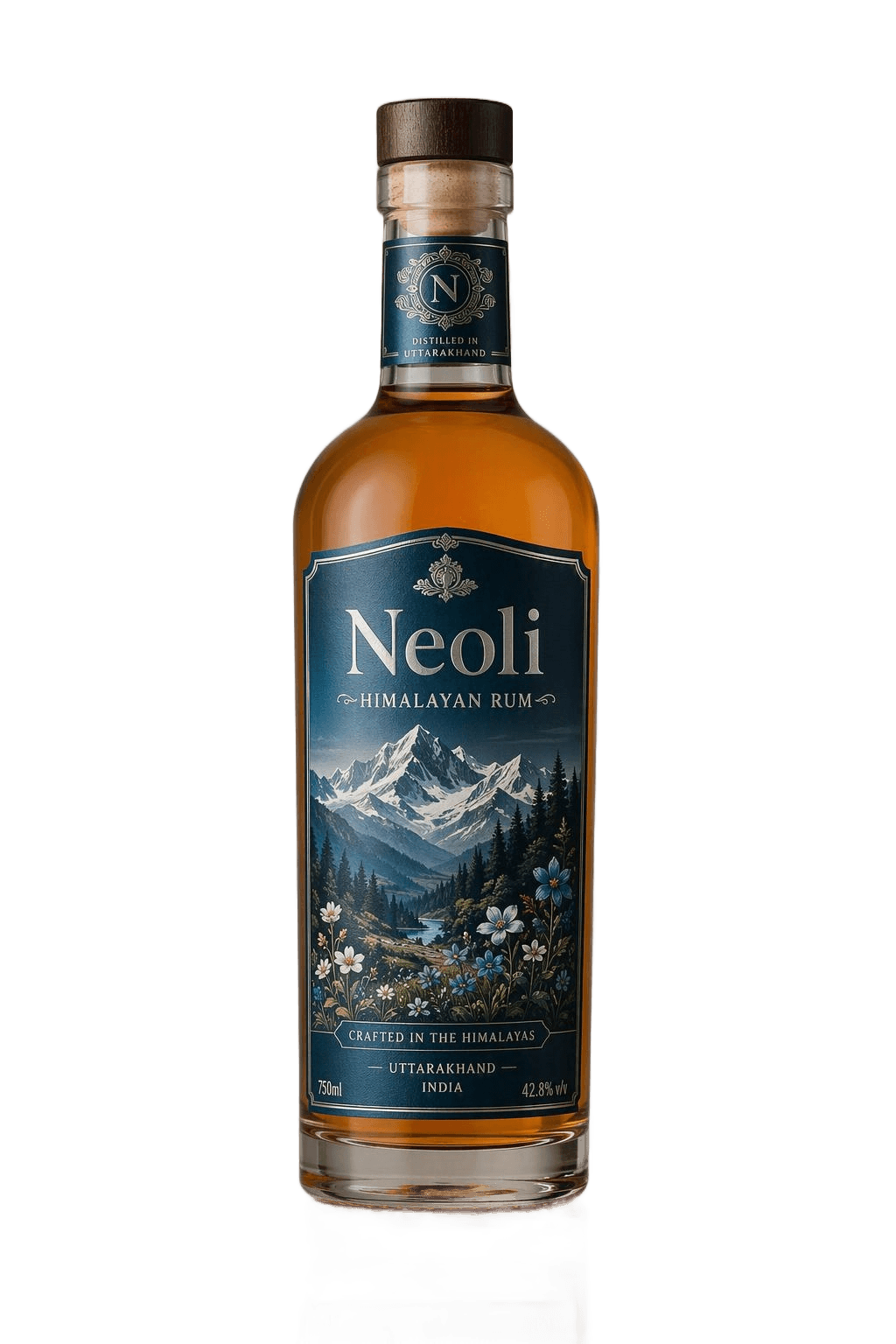 Neoli Himalayan Rum bottle